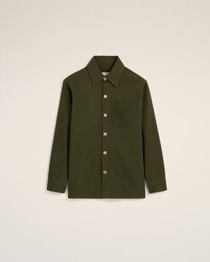 Ami Paris Cotton Ami De Coeur Overshirt - Green