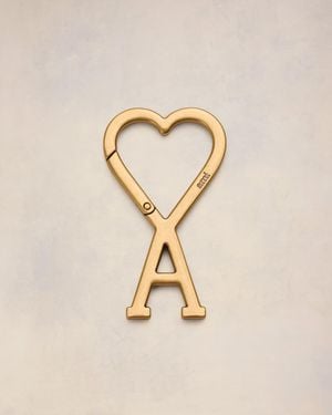 Ami Paris Ami De Coeur Hook Keyring - Natural