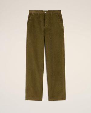 Ami Paris Cotton Corduroy Large Fit Trousers - Green