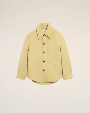 Ami Paris Wool Buttoned Jacket - Natural