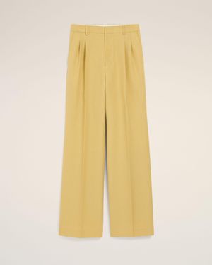 Ami Paris New Wool Low Waist Wide Pants - Yellow