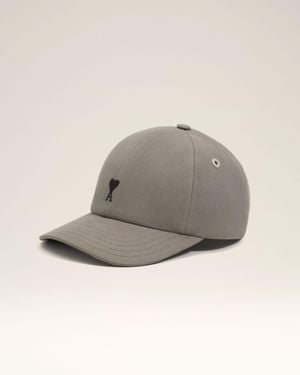 Ami Paris Cotton Ami De Coeur Embroidery Cap - Natural
