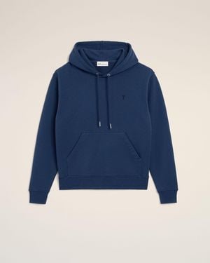Ami Paris Cotton Ami De Coeur Hoodie - Blue
