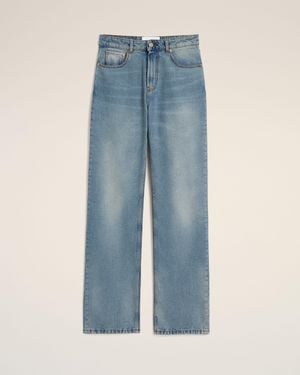 Ami Paris Large-Fit Cotton Jeans - Blue