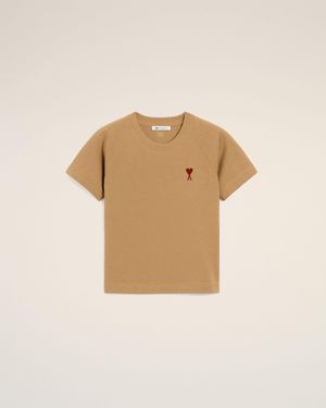 Ami Paris Cotton Ami De Coeur T-Shirt - Natural