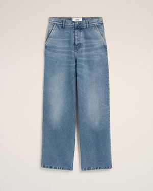 Ami Paris Cotton Wide Fit Jeans - Blue
