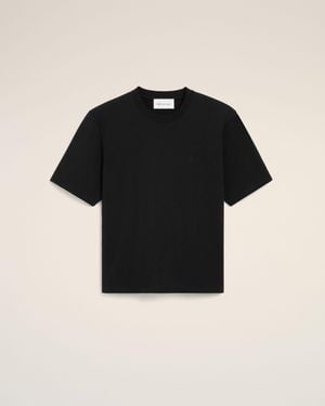 Ami Paris Cotton T-Shirt With Embossed Ami De Coeur - Black