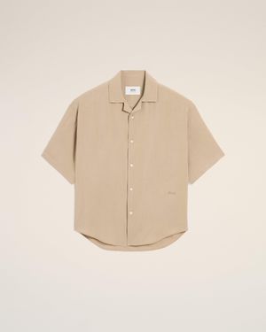 Ami Paris Ami Camp Short Sleeved Shirt - Natural