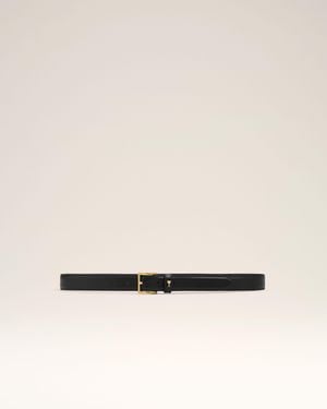 Ami Paris Cowhide Leather Paris Paris 25 Mm Belt - Natural