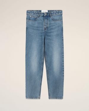Ami Paris Tapered-Fit Cotton Jeans - Blue