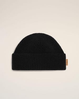 Ami Paris Wool Ami Leather Label Beanie - Black
