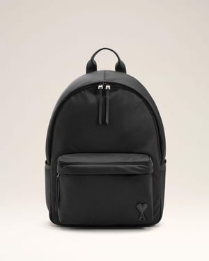 Ami Paris Sac A Dos Marcel En Nylon - Noir
