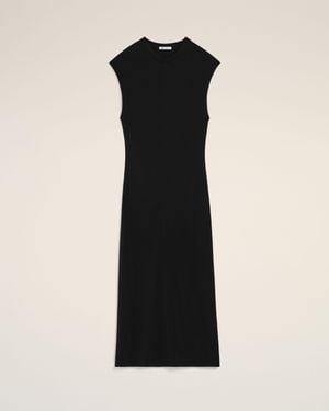 Ami Paris Jersey Sleeveless Fitted Long Dress - Black
