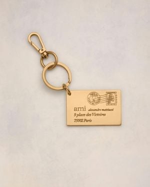 Ami Paris Ami Alexandre Mattiussi Enveloppe Keyring - Natural