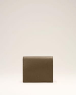 Ami Paris Cowhide Leather Bifold Wallet With Ami De Coeur - Natural