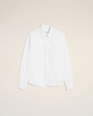 Ami Paris Cotton Ami De Coeur Classic Shirt - Natural