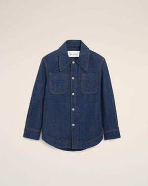 Ami Paris Cotton Ami De Coeur Worker Overshirt - Blue