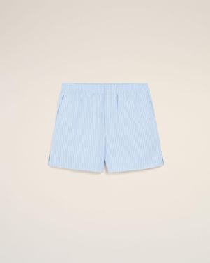 Ami Paris Cotton Elasticated Shorts - Blue