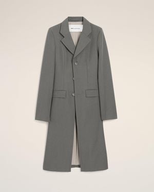 Ami Paris New Wool Simple Breasted Fitted Coat - Grey