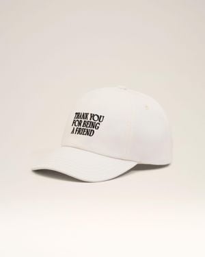 Ami Paris Cotton Thank You For Being A Friend Embroidery Cap - Natural
