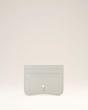 Ami Paris Paris Paris Zipped Cowhide Leather Card Holder - Natural