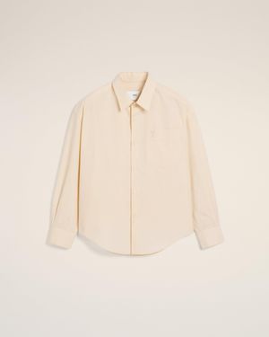 Ami Paris Cotton Ami De Coeur Boxy Shirt - Natural