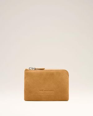 Ami Paris Cow Leather Carrousel Zipped Wallet - Natural