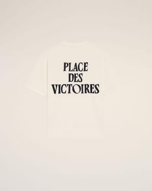 Ami Paris Cotton Place Des Victoires Print T-Shirt - Natural