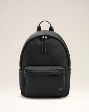 Ami Paris Nylon Marcel Backpack - Black