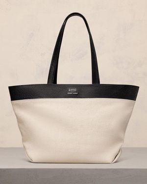 Ami Paris East West Ami Shopping Bag - Natural