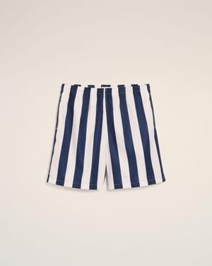 Ami Paris And Long Stripes Swimsuit - Blue