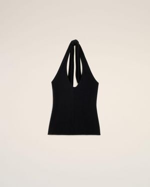 Ami Paris Backless Jersey Top - Black