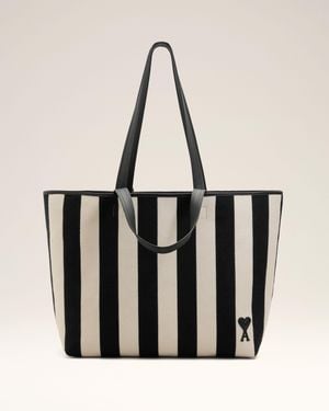 Ami Paris Cotton Ami De Coeur Shopping Bag - Natural