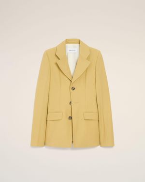 Ami Paris New Wool Single Breasted Fitted Jacket - Metallic