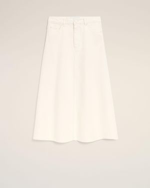 Ami Paris Denim Long Skirt - Natural