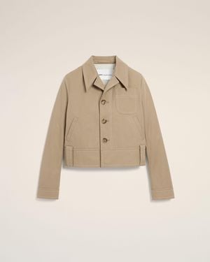 Ami Paris Cotton Buttoned Jacket - Natural