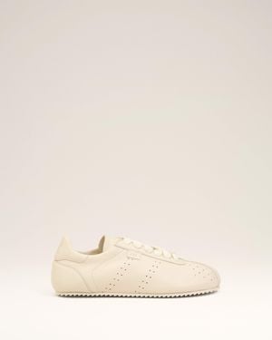 Ami Paris Cow Leather Soft Trainers - Natural