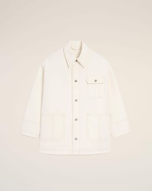 Ami Paris Cotton Worker Jacket - Natural