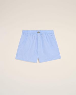 Ami Paris Cotton Boxer With Ami Patch - Blue