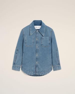 Ami Paris Cotton Ami De Coeur Worker Overshirt - Blue