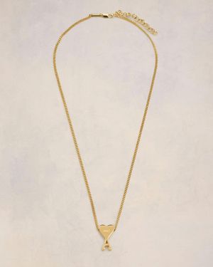 Ami Paris Brass Ami De Coeur Pendant Necklace - Natural