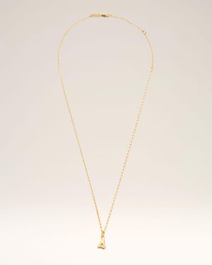 Ami Paris Brass Hammered "4" Pendant Necklace - Natural