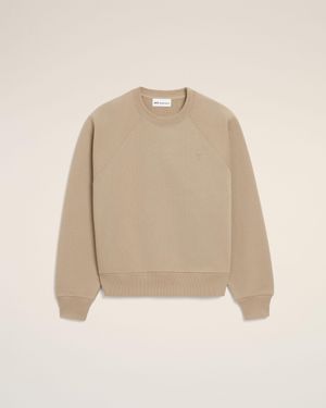 Ami Paris Cotton Embossed Ami De Coeur Sweatshirt - Natural