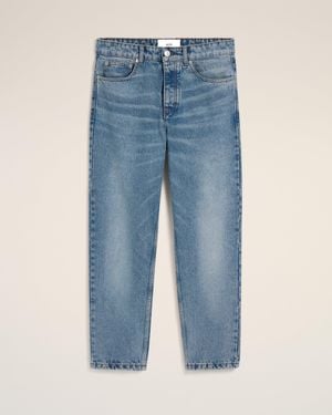 Ami Paris Cotton Tapered Fit Jeans - Blue