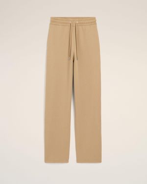 Ami Paris Cotton Track Trousers With Ami De Coeur - Natural