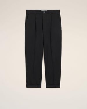 Ami Paris Cotton Carrot Oversized Pants - Black