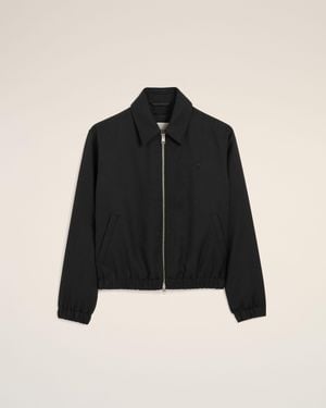 Ami Paris Blouson Rembourré En Laine Ami De Coeur - Noir