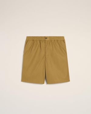 Ami Paris Mustard Twill Short - Natural