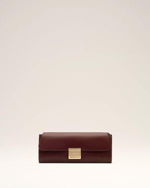 Ami Paris Burgundy Smooth Leather Mimi Pouch - Brown