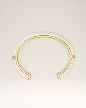 Ami Paris Brass Hammered Lacquered Bracelet - Natural